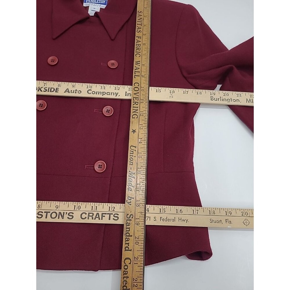 Vintage Pendleton Suit Set Women's 100% Virgin Wool Maroon Red - Picture 6 of 13